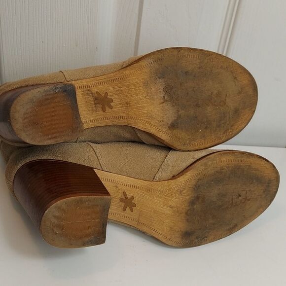 Anthro Splendid Tan Suede Lakota Ankle Booties 8.5 - Picture 6 of 9